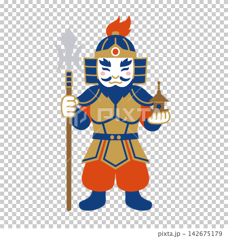 A simple and cute illustration of Bishamonten (one of the Seven Lucky Gods) A simple and cute illustration of Bishamonten (one of the Seven Lucky Gods) 142675179