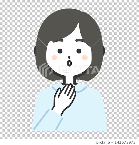 一幅描繪女性上半身向前、正在喘氣的插圖。 一幅描繪女性上半身向前、正在喘氣的插圖。 142675973