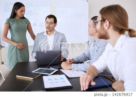 Business, people and boardroom with laptop for teamwork, collaboration and employee training with mentor. Support, help and learning in office with meeting for feedback, review and progress or report Business, people and boardroom with laptop for teamwork, collaboration and employee training with mentor. Support, help and learning in office with meeting for feedback, review and progress or report 142676917