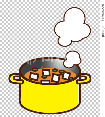 Tofu miso soup (served in a pot with two handles) Tofu miso soup (served in a pot with two handles) 142680226