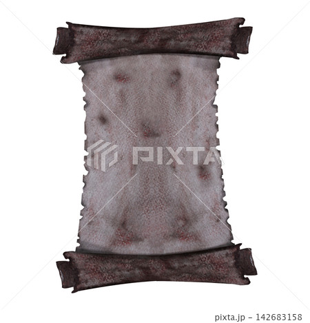Vintage watercolor parchment scroll banner isolated on white background Vintage watercolor parchment scroll banner isolated on white background 142683158