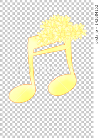 A musical note with lots of cosmos flowers attached. A musical note with lots of cosmos flowers attached. 142684152