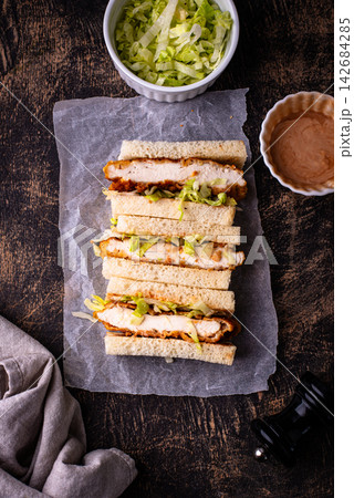 Japanese chicken katsu sando sandwich 142684285