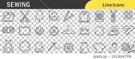 Sewing icon set 142684706