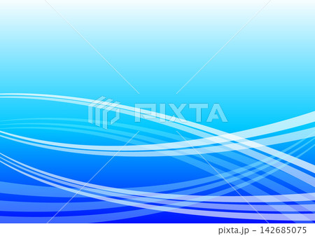 青色の流れる曲線の背景イメージ素材 青色の流れる曲線の背景イメージ素材 142685075
