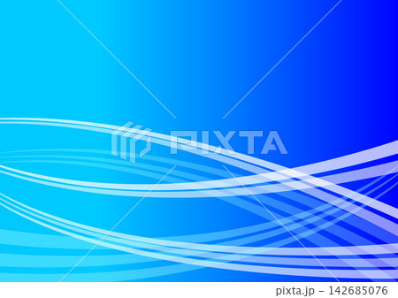 青色の流れる曲線の背景イメージ素材 青色の流れる曲線の背景イメージ素材 142685076