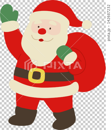 Santa Illustration with Gift Bag Santa Illustration with Gift Bag 142687232