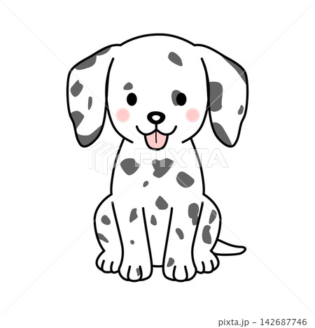 ダルメシアンの子犬(全身)のベクターイラスト ダルメシアンの子犬(全身)のベクターイラスト 142687746