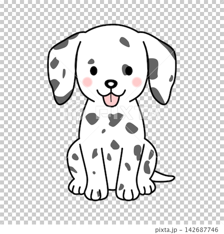 ダルメシアンの子犬(全身)のベクターイラスト ダルメシアンの子犬(全身)のベクターイラスト 142687746
