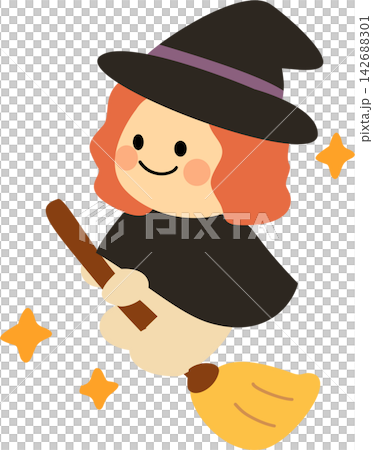 Little Witch on Broomstick 142688301