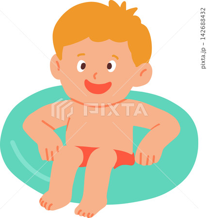 Boy in Swimming Tube 142688432