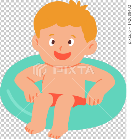 Boy in Swimming Tube 142688432