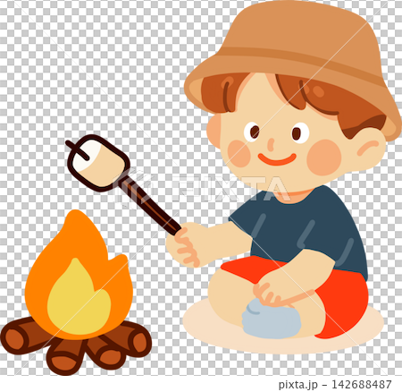 Boy Roasting Marshmallow Boy Roasting Marshmallow 142688487
