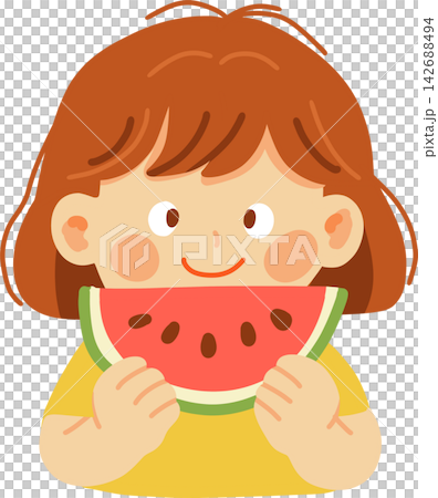 Girl Eating Watermelon Girl Eating Watermelon 142688494