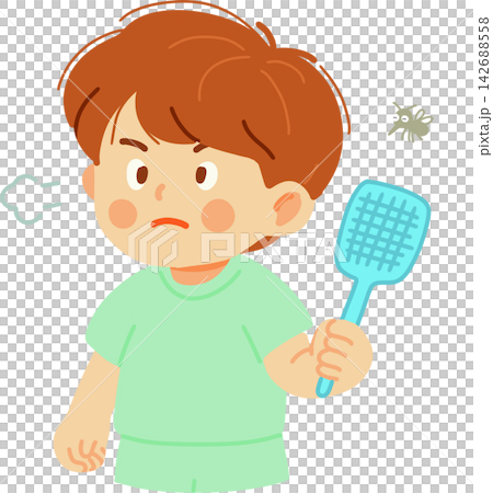 Boy with Flyswatter 142688558