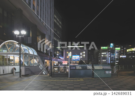April 28 2026 Night view of Sendai Station plaza with illuminated buildings April 28 2026 Night view of Sendai Station plaza with illuminated buildings 142689031
