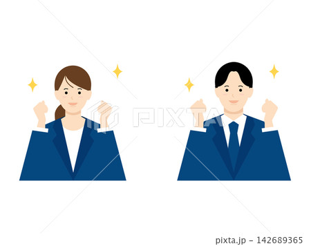 ガッツポーズするビジネスパーソン ガッツポーズするビジネスパーソン 142689365