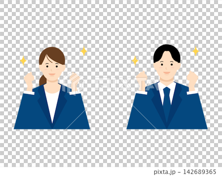 ガッツポーズするビジネスパーソン ガッツポーズするビジネスパーソン 142689365