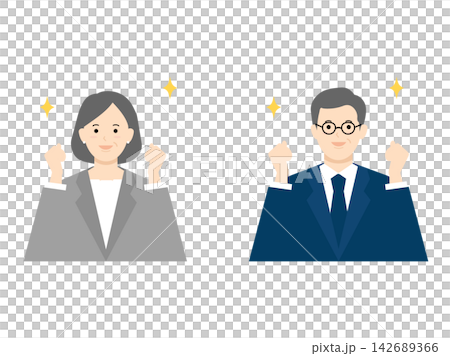 商務人士握拳頭 商務人士握拳頭 142689366