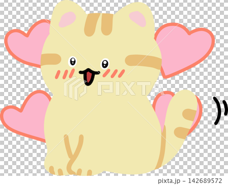 Cat Surrounded by Hearts Cat Surrounded by Hearts 142689572