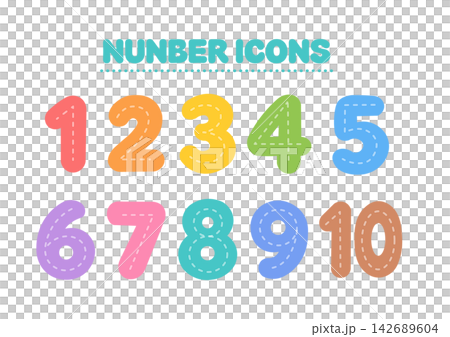 Colorful number icon illustrations, number icons, number icons, colorful Colorful number icon illustrations, number icons, number icons, colorful 142689604