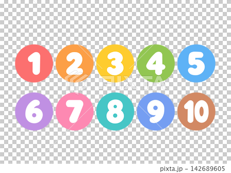 Colorful number icon illustrations, number icons, number icons, colorful Colorful number icon illustrations, number icons, number icons, colorful 142689605