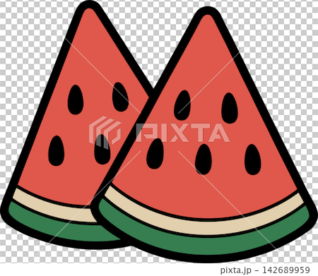 Watermelon Slices Summer Fruit Illustration Watermelon Slices Summer Fruit Illustration 142689959
