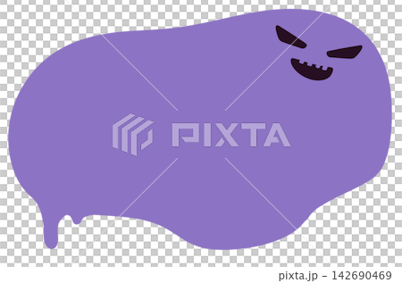 Melting and dripping Halloween fluid shape frame with face, purple 3 Melting and dripping Halloween fluid shape frame with face, purple 3 142690469