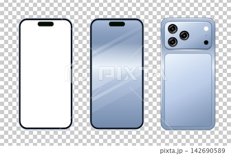 New Smartphone Front and Back iPhone 18 Pro Mockup Glacier Blue Light Blue New Smartphone Front and Back iPhone 18 Pro Mockup Glacier Blue Light Blue 142690589