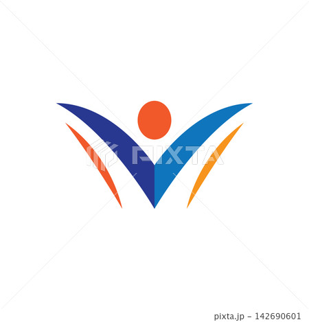 Abstract Letter V People Success logo 142690601