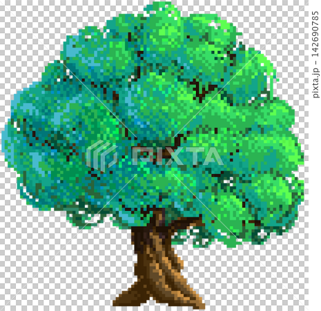 Green tree in pixel art Green tree in pixel art 142690785