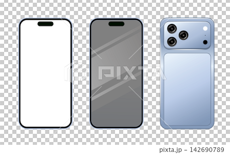 New Smartphone Front and Back iPhone 18 Pro Mockup Glacier Blue Light Blue New Smartphone Front and Back iPhone 18 Pro Mockup Glacier Blue Light Blue 142690789