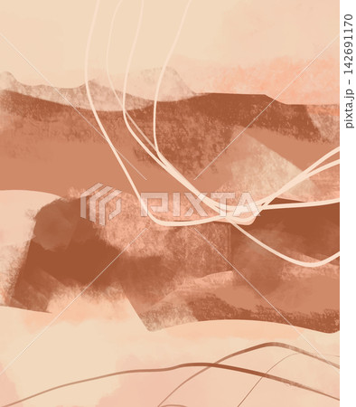 Creative minimalist hand painted illustrations for wall decoration. 142691170