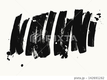 Bold Black Brush Strokes Abstract Background 142691282