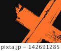 Abstract Black Orange Cross Brush Stroke Pattern 142691285