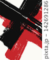 Abstract Black Red Cross Brush Stroke Pattern 142691286
