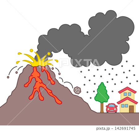 火山噴火のアイコン 火山噴火のアイコン 142691745