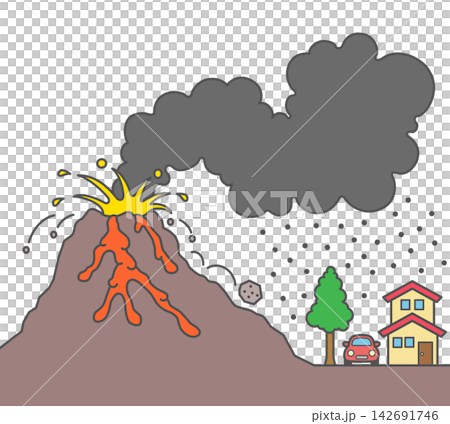 火山爆發圖標 火山爆發圖標 142691746