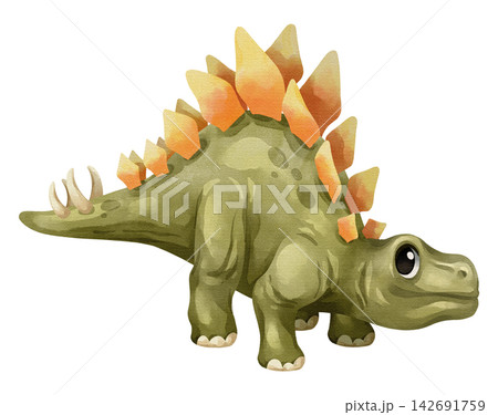 Watercolor stegosaurus dinosaur isolated PNG file, featuring a cute hand-drawn plated prehistoric herbivore creature character on a transparent background. Watercolor stegosaurus dinosaur isolated PNG file, featuring a cute hand-drawn plated prehistoric herbivore creature character on a transparent background. 142691759