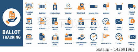Ballot Tracking Status Process Icon Set Ballot Tracking Status Process Icon Set 142691963