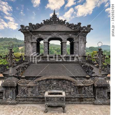 Ornate stone architecture at the Tomb of Khai Dinh in Hue, Vietnam Ornate stone architecture at the Tomb of Khai Dinh in Hue, Vietnam 142692494