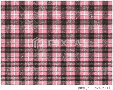 タータンチェックの質感のあるベクター・ピンク タータンチェックの質感のあるベクター・ピンク 142693241