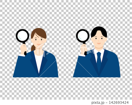 圖中描繪了一位商務人士正在進行分析。 圖中描繪了一位商務人士正在進行分析。 142693424