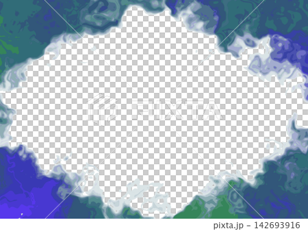 Blue-green watercolor all-around cloud frame Blue-green watercolor all-around cloud frame 142693916
