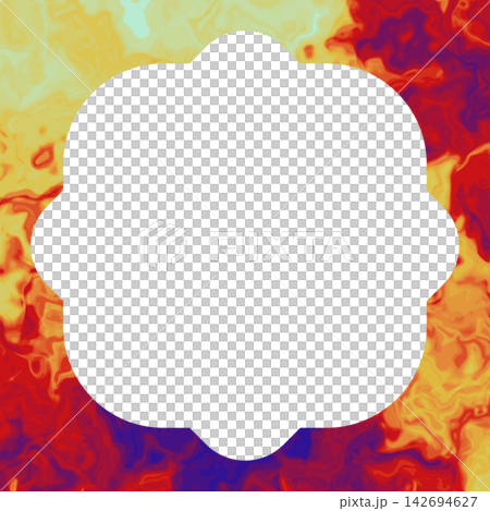 Red and yellow watercolor marble floral frame Red and yellow watercolor marble floral frame 142694627
