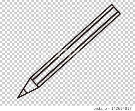 文具圖示的簡單鉛筆線稿 - 插圖素材 142694817