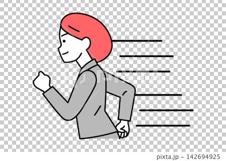 一個身穿西裝的女人匆匆走了過來。 一個身穿西裝的女人匆匆走了過來。 142694925