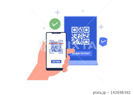 Vector of Cashless Payment Barcode Mobile Scanner Isolated Illustration Vector of Cashless Payment Barcode Mobile Scanner Isolated Illustration 142696392