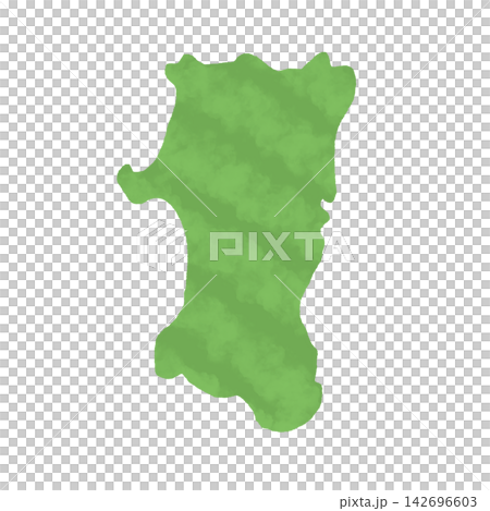 手描き　秋田県　地図のイラスト 142696603