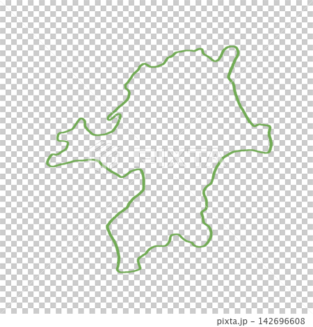 Hand-drawn line art illustration of a map of Fukuoka Prefecture Hand-drawn line art illustration of a map of Fukuoka Prefecture 142696608